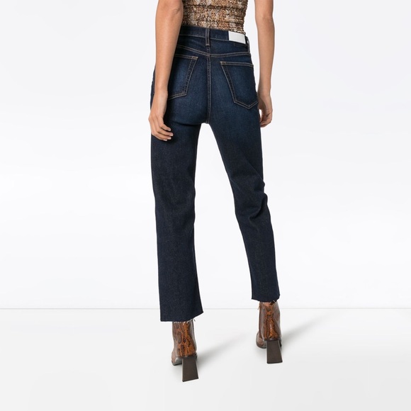 nwt re/donehigh rise 70s stove pipe crop jean 26